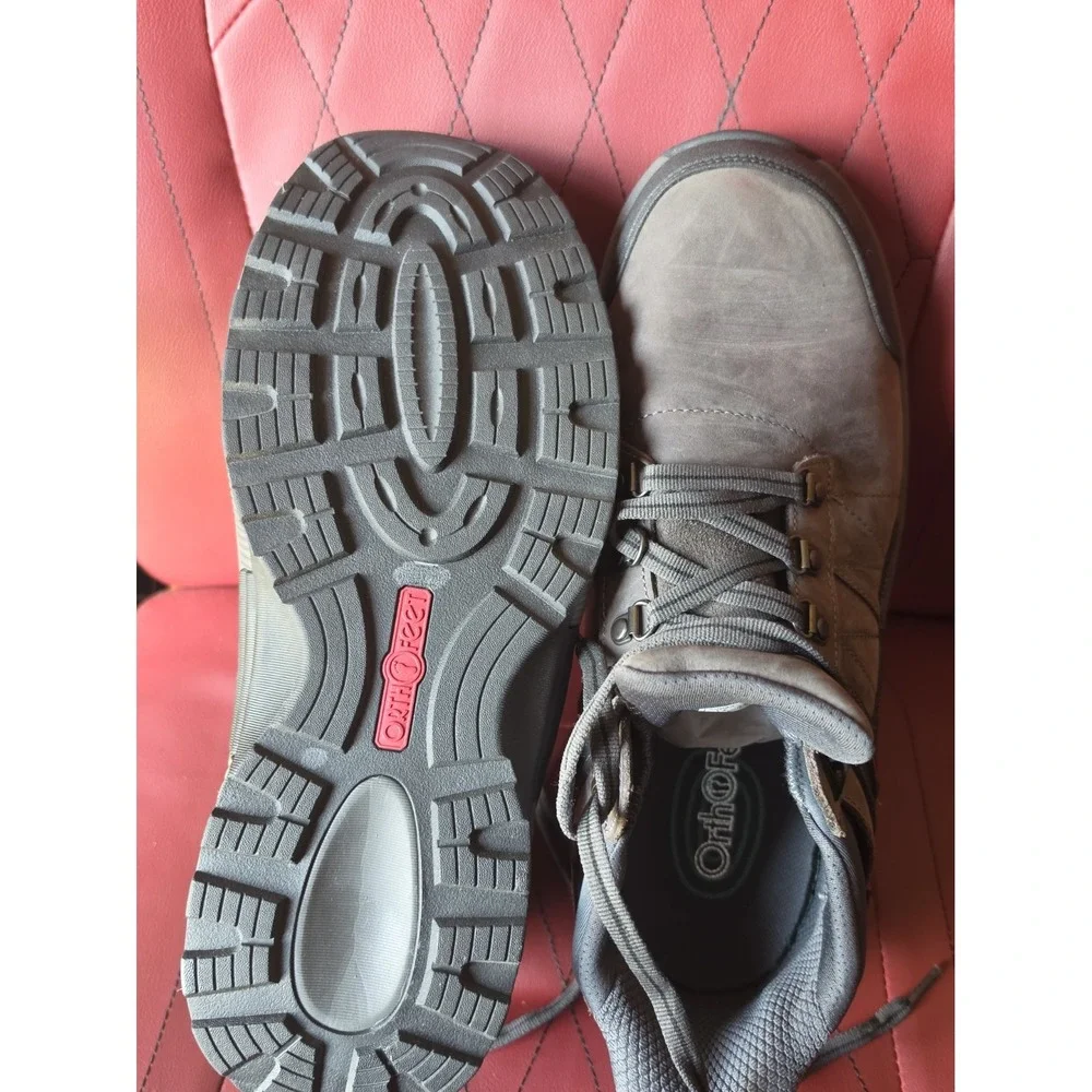 OrthoFeet Dalton Hands-Free Waterproof Hiking Boots Gray - 11  Wide - New